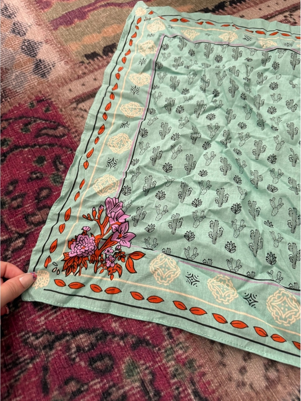 Jamaican teal bandana cowboy scarf bag scarf head scarf